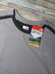 The North Face Mens Large S/S Flashdry Asphlgy Performance Training Shirt Gray L