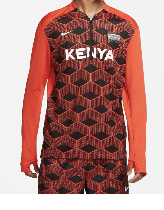 $90 NIKE TEAM KENYA ELEMENT HALF-ZIP RUNNING TOP CV0379-673 CHILE Reflective L