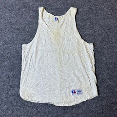 Russell Athletic Tank Top Mens Size M Grey High Cotton Made in USA Vintage Sport