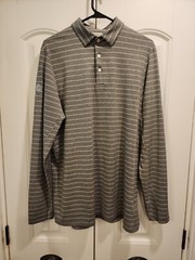 Mens Excellent KJUS Polyester Polo Golf Shirt Size 52 Large UPF 50+ Long Sleeve