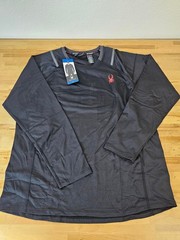 L / LARGE – BLACK – Men’s Spyder Active Long Sleeve Stretch Wicking Shirt