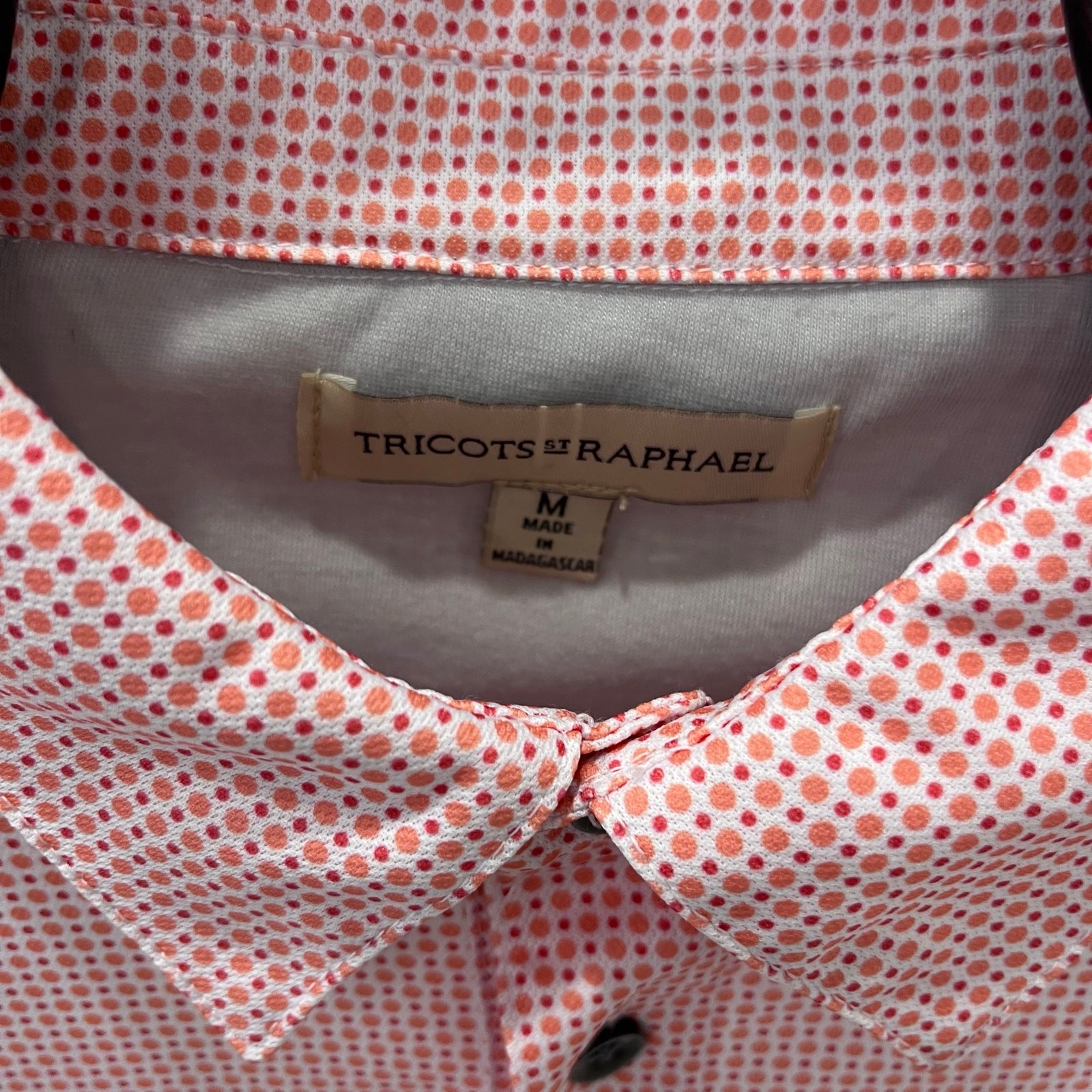 Tricots St Raphael Golf Polo Shirt Men's MD Pink White Check Pattern gallery