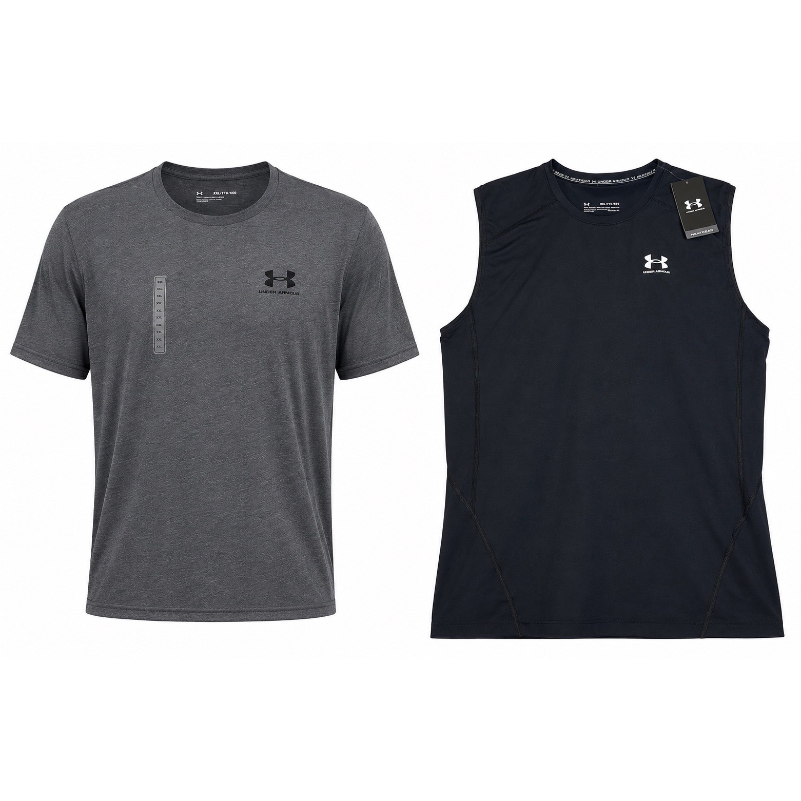 Under Armour HeatGear Compression Tank & Tee Set Gray Black XXL NWT gallery