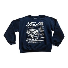 Men’s Ford Built Ford Tough Long Sleeve Blue Sweatshirt Casual Medium