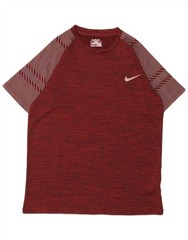 Nike Mens Heat Gear Regular Fit T-Shirt Top XL Burgundy Pinstripe Polyester EA13