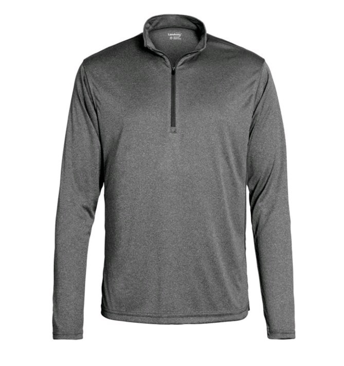 Landway 1030 Men's Apex Active Dry Melange Pullover Dark Ash Zip XLarge gallery