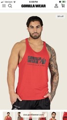 Gorilla Wear Men’s Classic Tank Top Red XL Activewear Logo Gym 9010450004