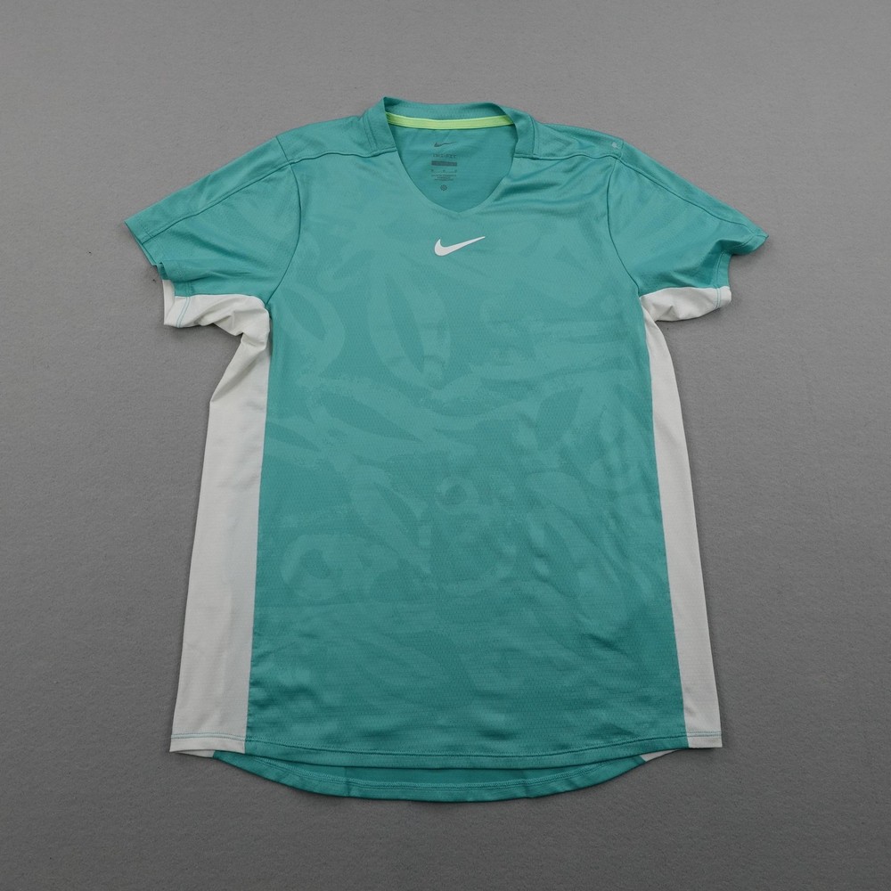 Nike Shirt Mens Small Teal Court Dri FIT Advantage Performance Tennis Athletic