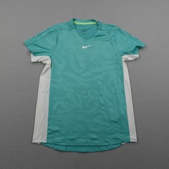 Nike Shirt Mens Small Teal Court Dri FIT Advantage Performance Tennis Athletic