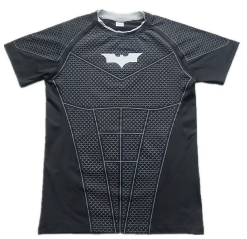 Men’s Batman Compression Shirt Quick Dry Athletic Gym Top Short Sleeve