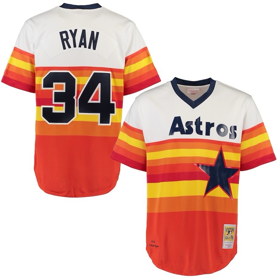 MITCHELL & NESS 1980 HOUSTON ASTROS NOLAN RYAN RAINBOW JERSEY SIZE SMALL 🔥 gallery