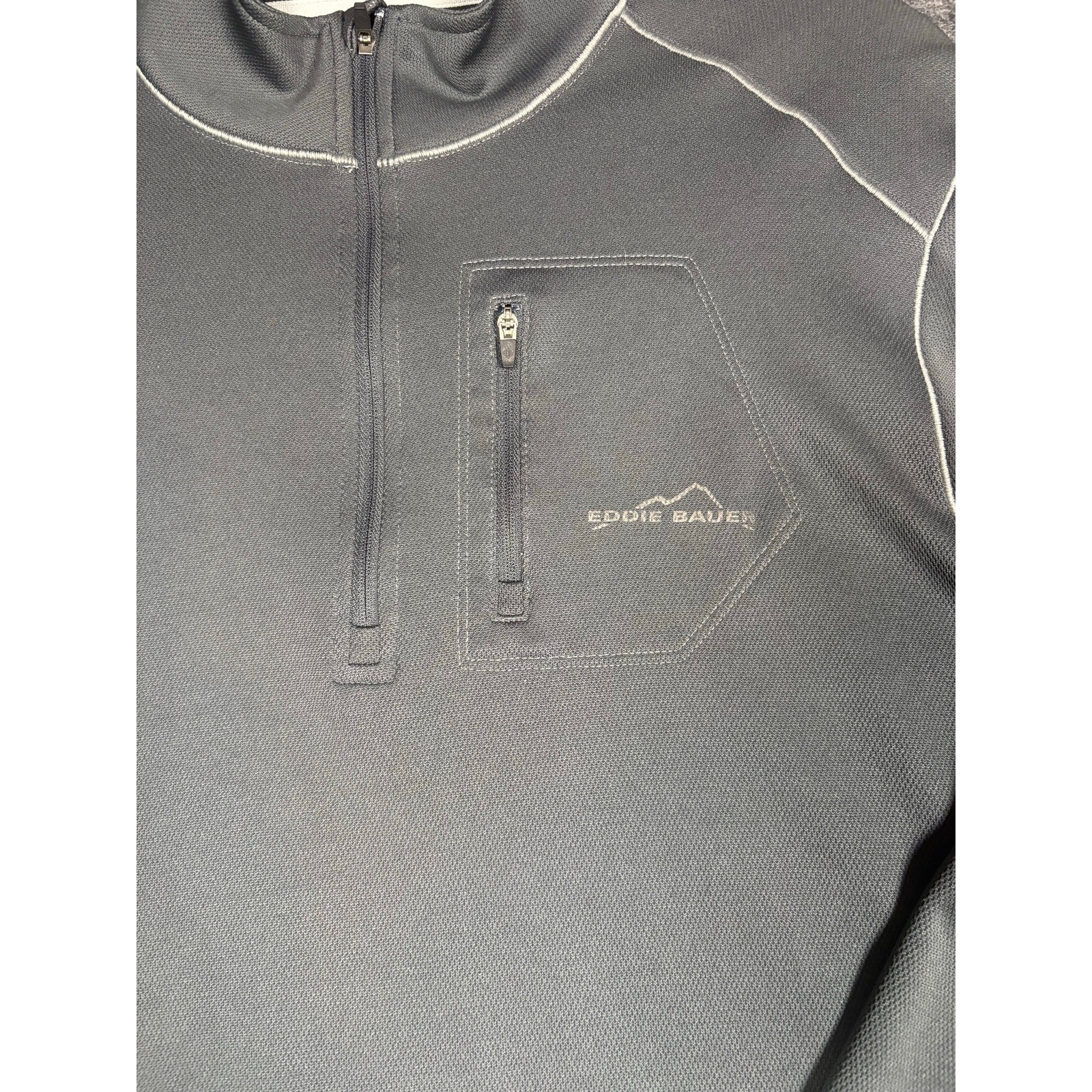 Eddie Bauer Sport 1/4 Zip Pullover Men’s Medium Gray Active Fit Performance 0469 gallery