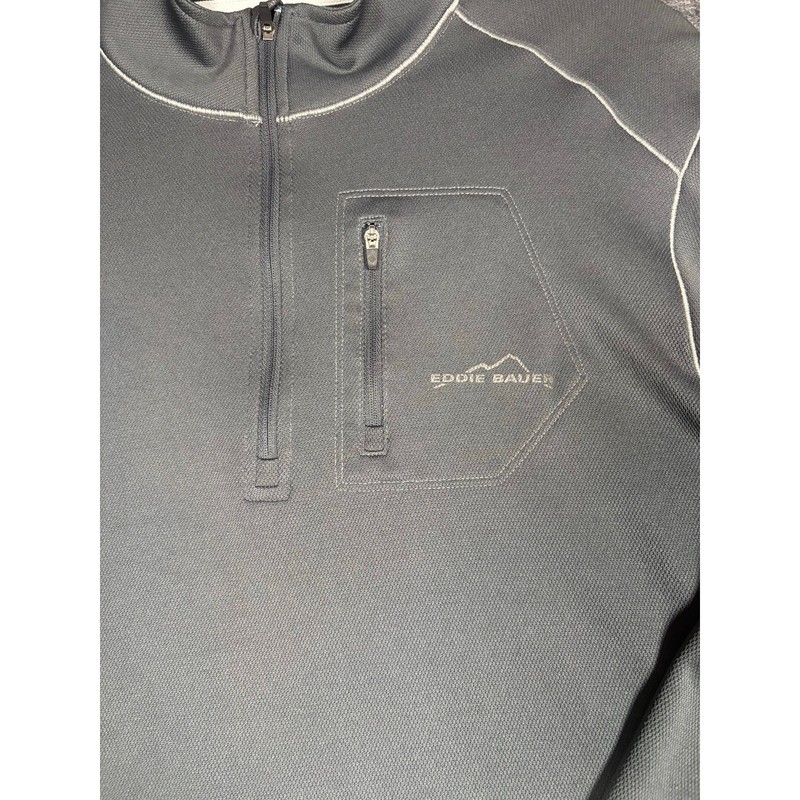 Eddie Bauer Sport 1/4 Zip Pullover Men’s Medium Gray Active Fit Performance 0469 gallery