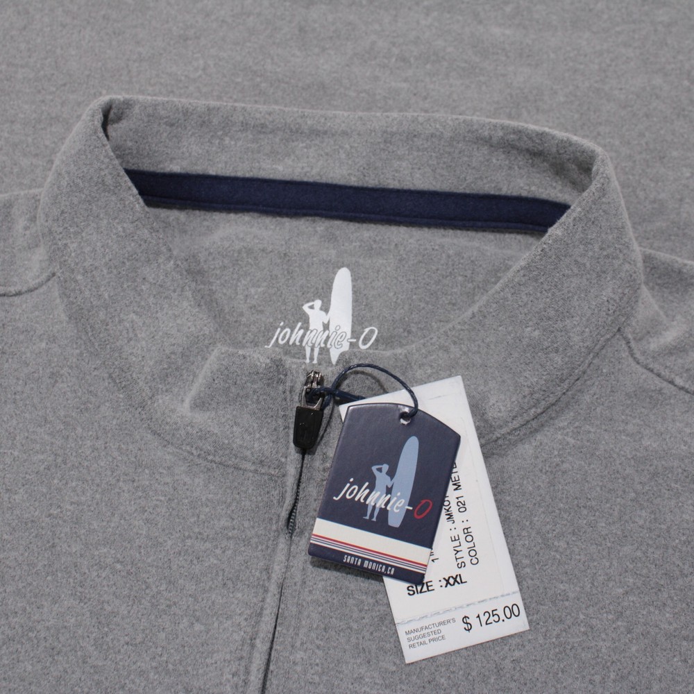 Johnnie-O NWT Brady 1/4 Zip Pullover Sweater Size XXL in Gray Polyester Blend