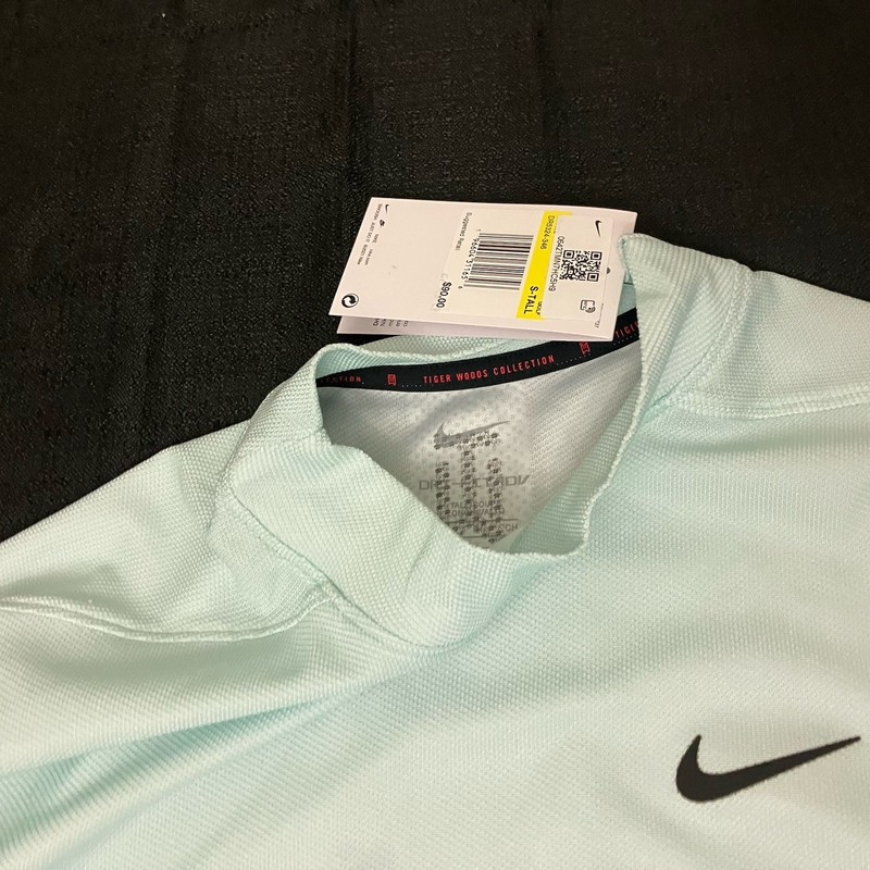 Nike Golf Tiger Woods ADV Dri Fit Mock Polo DR5324 346 Jade Ice Black Sz S T gallery