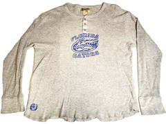 Florida Gators University of Florida Izod Collegiate Men Henley Shirt Sz XL Gray