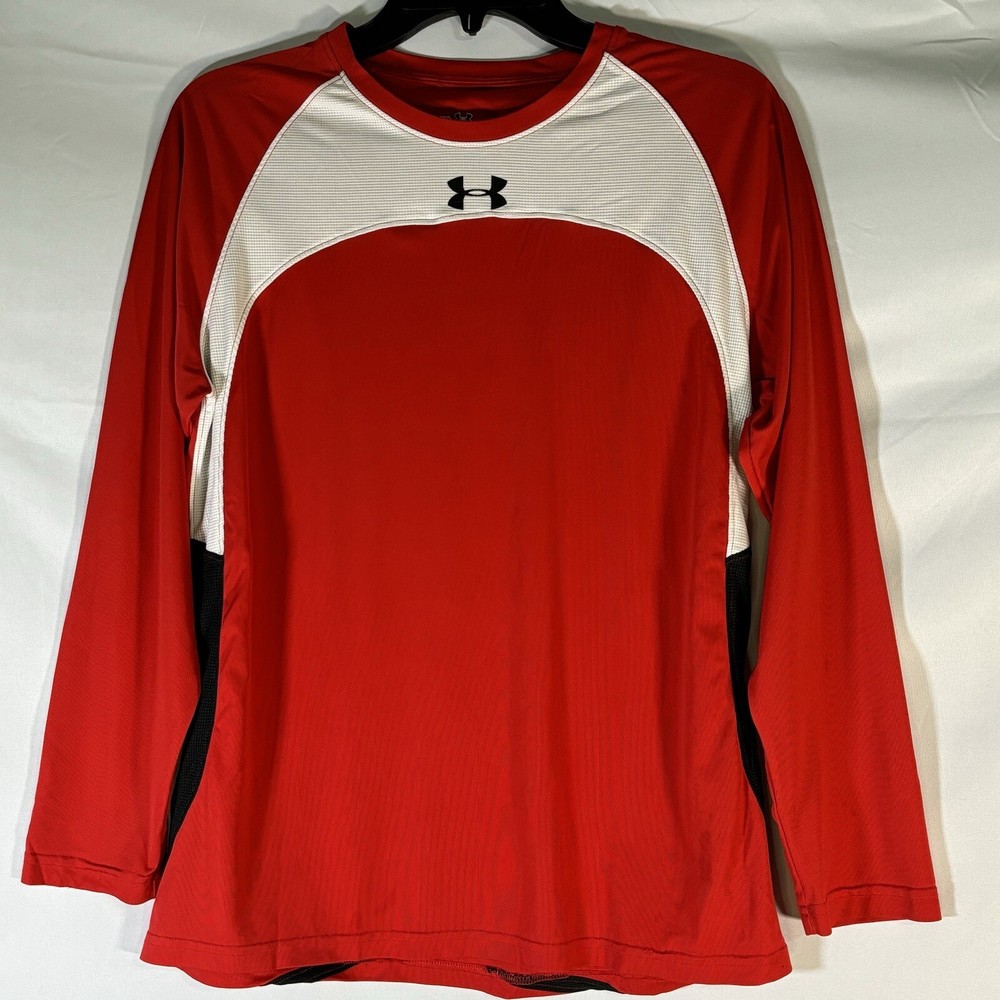 Under Armour HeatGear Long Sleeve Compression Shirt Red Size YXL