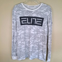 Nike Mens Medium Shirt Elite Basketball Dri-Fit Longsleeve Camo Activewear