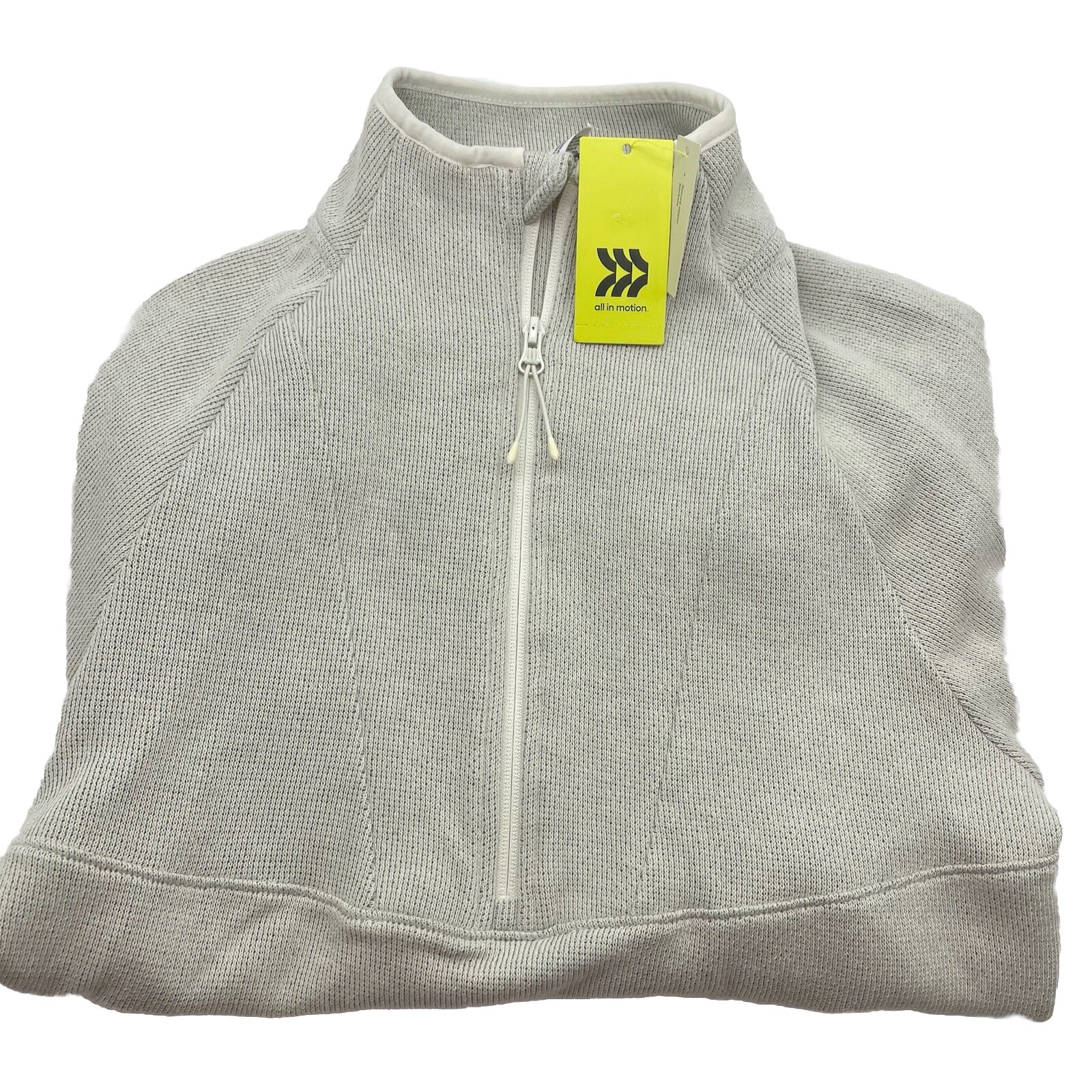 S Mens All In Motion Cream Ivory Off White Half Zip Pullover Top SMALL NWT gallery