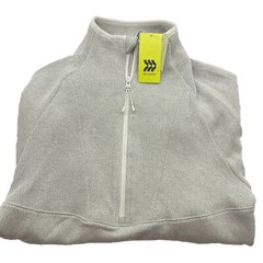S Mens All In Motion Cream Ivory Off White Half Zip Pullover Top SMALL NWT