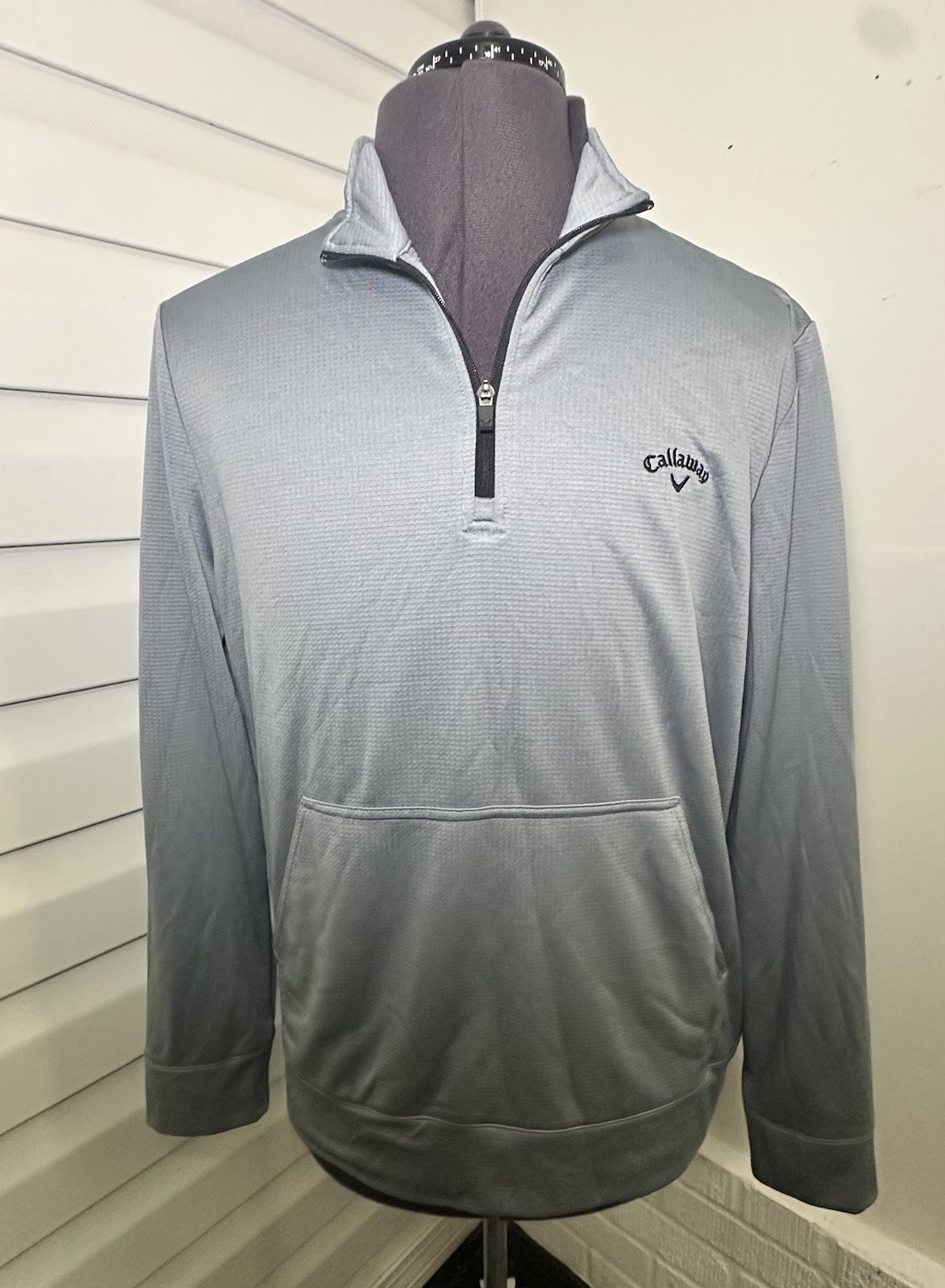 Callaway Opti-Dri Men's Medium Long Sleeve Quarter Zip Pullover Gray gallery