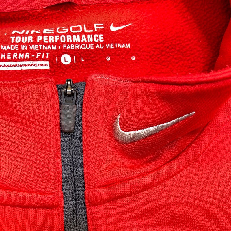 Ohio State Buckeyes Pullover Men's Large Red Quarter Zip Nike Tour Performance gallery