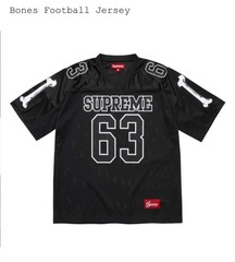 SUPREME BONES FOOTBALL JERSEY BLACK FW25 SIZE L IN HAND READY TO SHIP NOW