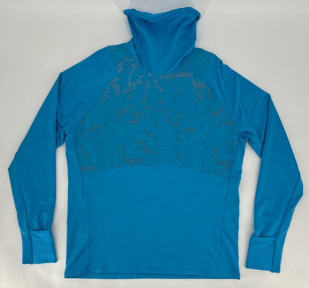 Under Armour Out Run The Cold Top Mens XL Funnel Blue Long Sleeve Running Fitted gallery