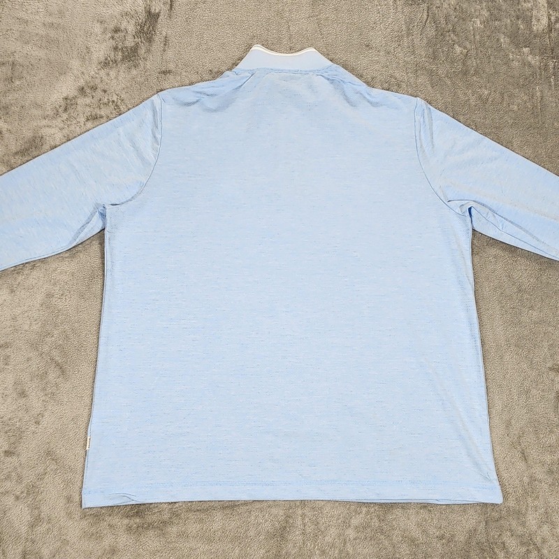 Bugatchi Pullover Mens XL Blue 1/4 Zip Biltmore Golf SPF50 Performance Knit gallery