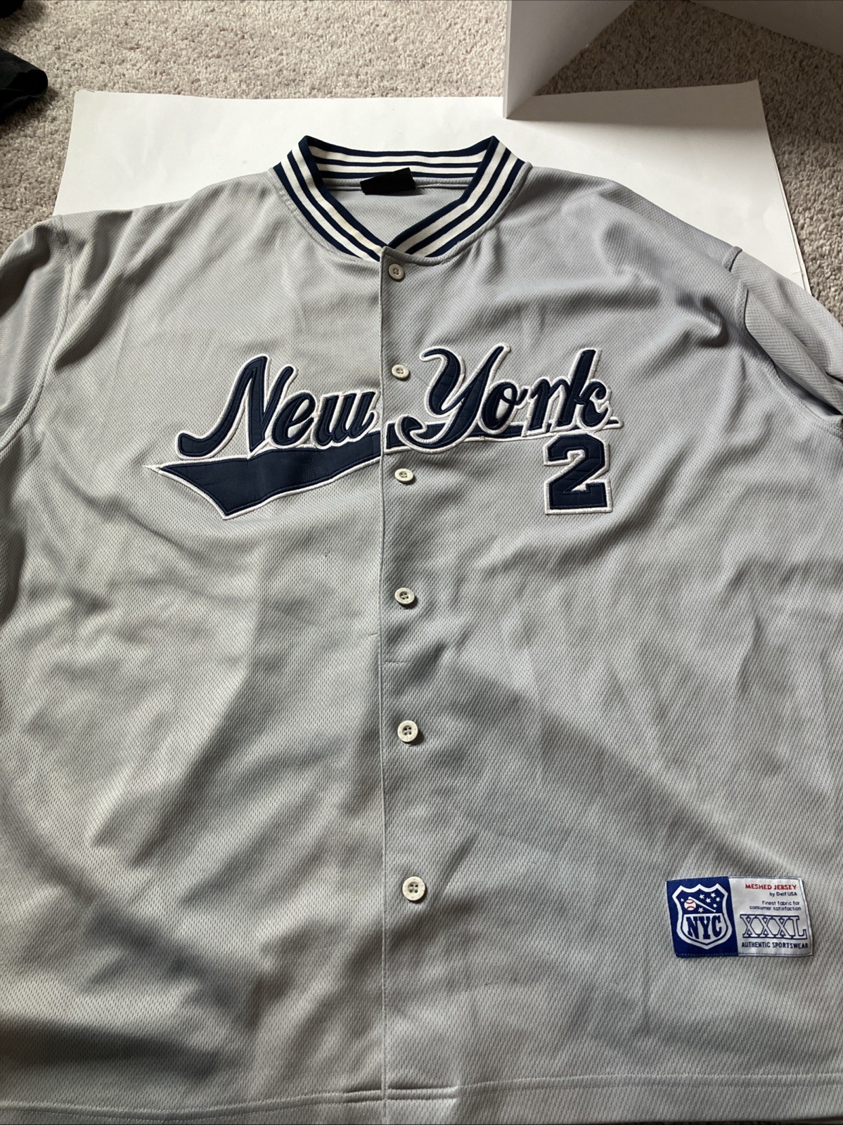 DELF New York #2 Dark Blue/Lite Blue Accents Baseball Style Jersey Shirt 3X gallery