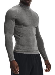 Under Armour Men’s UA Compression Long Sleeve Heat Gear Mock Neck Gray Sz XL