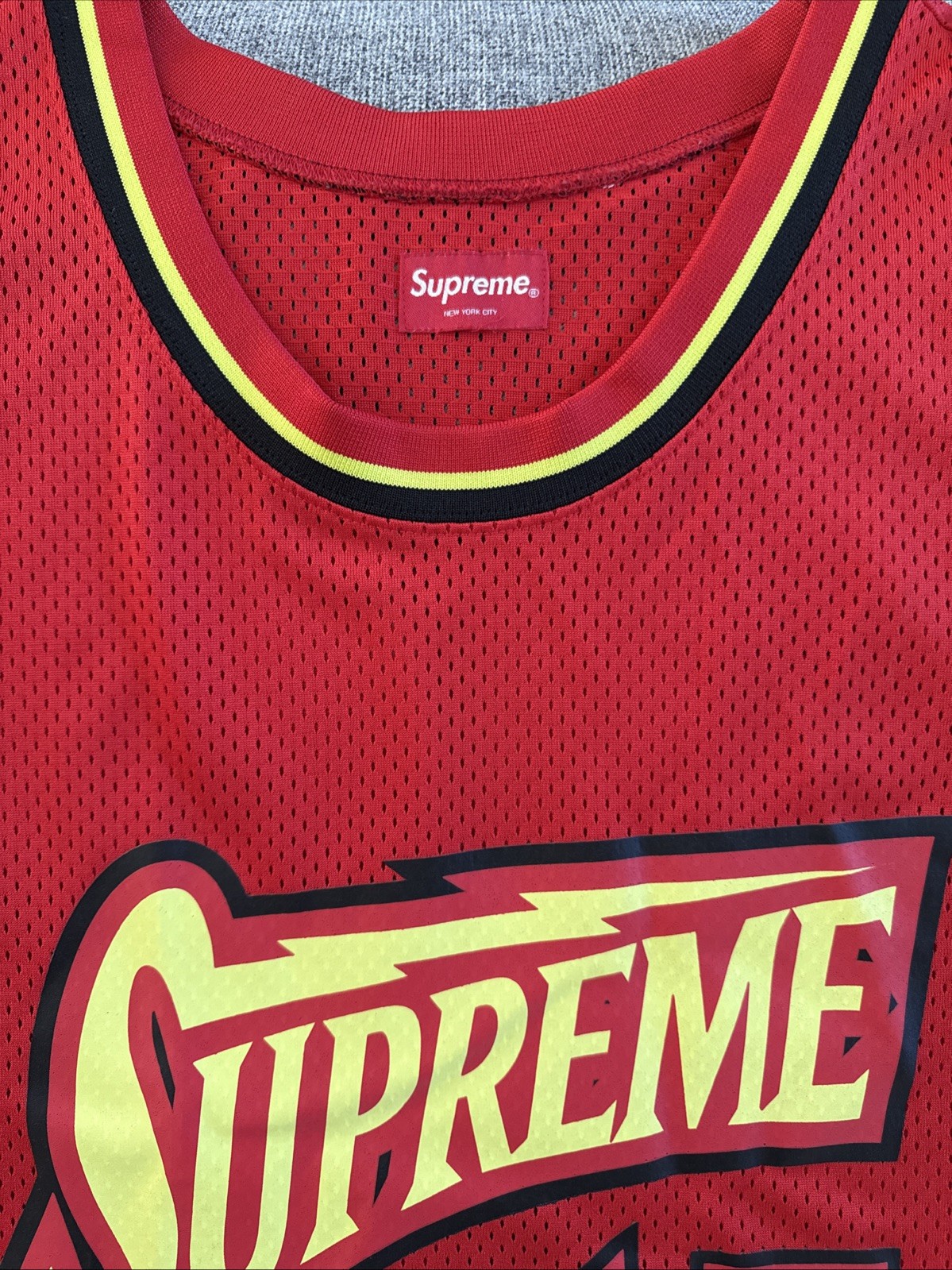 SUPREME Bolt Mens Basketball Jersey ~ Red ~ Large gallery