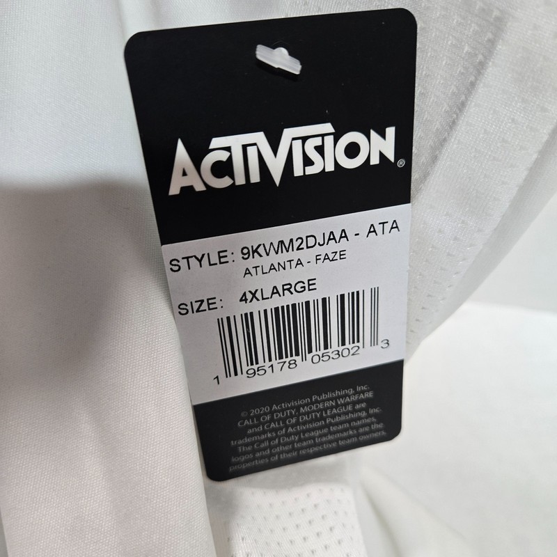 Atlanta FaZe Men's Activision Call of Duty League Jersey T-Shirt White Size 4XL gallery