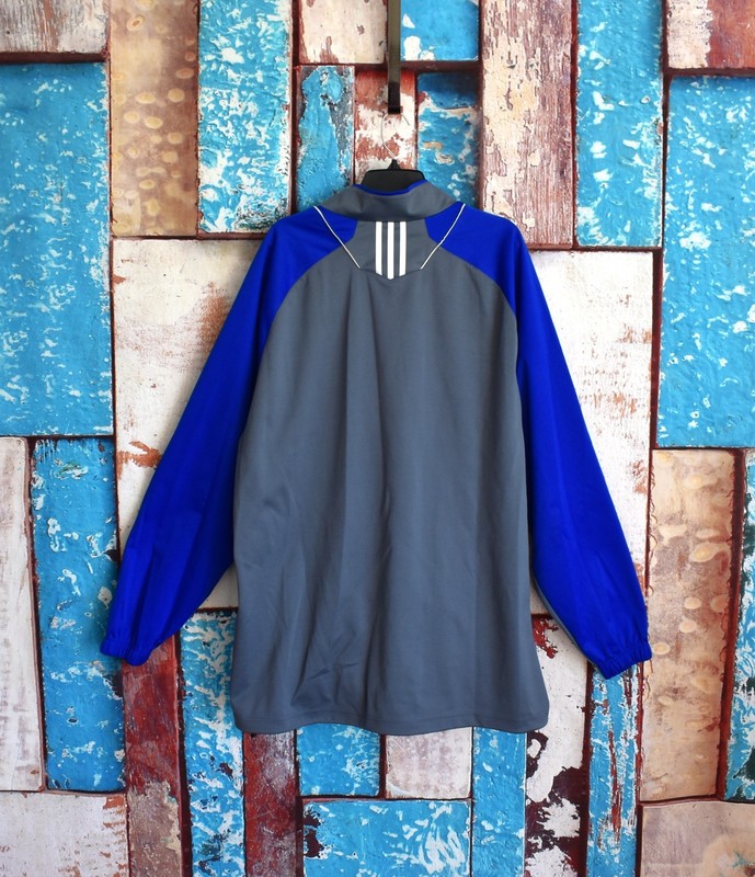 Men's Adidas 1/4 Zip Performance Pullover MLB Baseball 2XLARGE Gray/Blue gallery