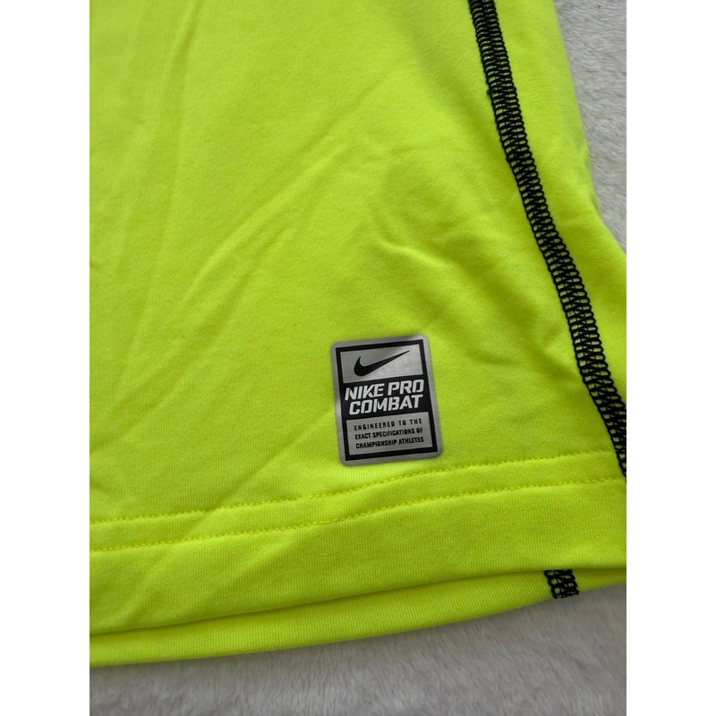 Nike Pro Combat Hyperwarm Mens XL Volt Neon Yellow Long Sleeve DriFIT Top 547809 gallery