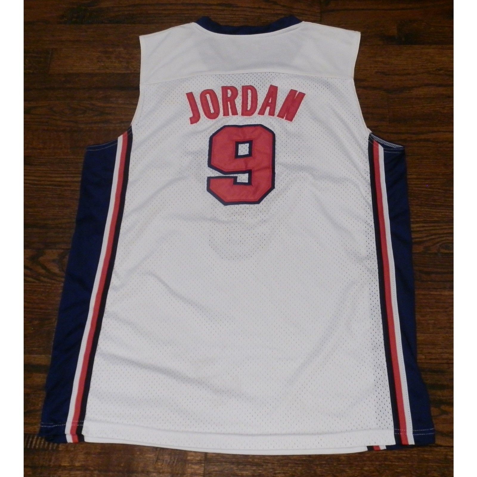 Nike Red White Blue USA Basketball #9 Michael Jordan Jersey Men's Size Large gallery