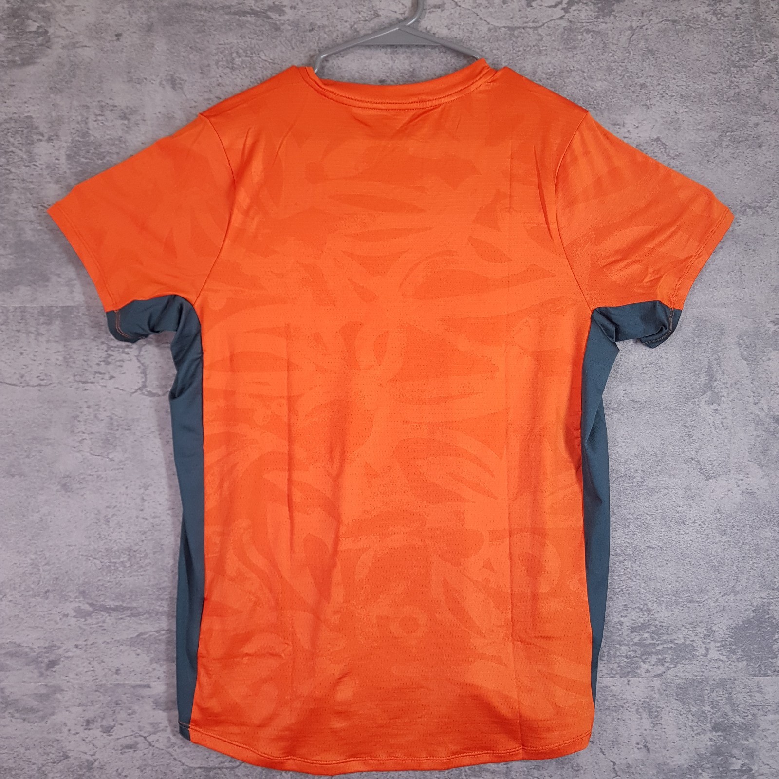 NIKE Court Dri FIT Advantage Tennis Shirt Mens LARGE Orange Grey Center Swoosh gallery