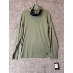 Burton Mens Midweight Long Neck Base Layer Forest Moss Green NWT