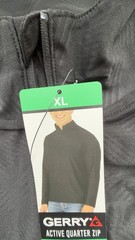 Gerry Men’s Quarter Zip Pullover Black XL Moisture Wicking Quick Dry Stretch