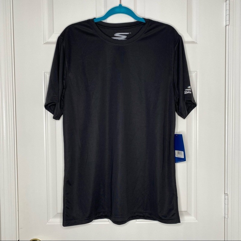 SKECHERS PERFORMANCE Men’s Black Vent Tech Athletic Workout Tee Size Large gallery