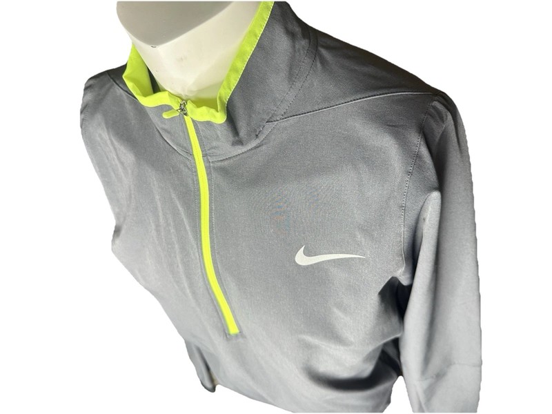 Nike Golf Tour Performance Dri-FIT Half-Zip Pullover - Size M Grey w/neon Green gallery