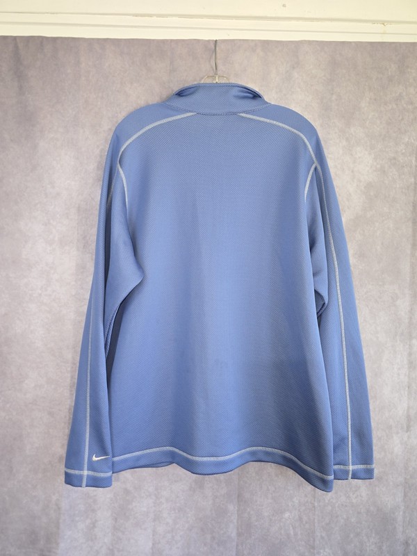 Nike Golf Dri-FIT 1/4 Zip Pullover Mens XL Blue Waffle Knit Texture Performance gallery