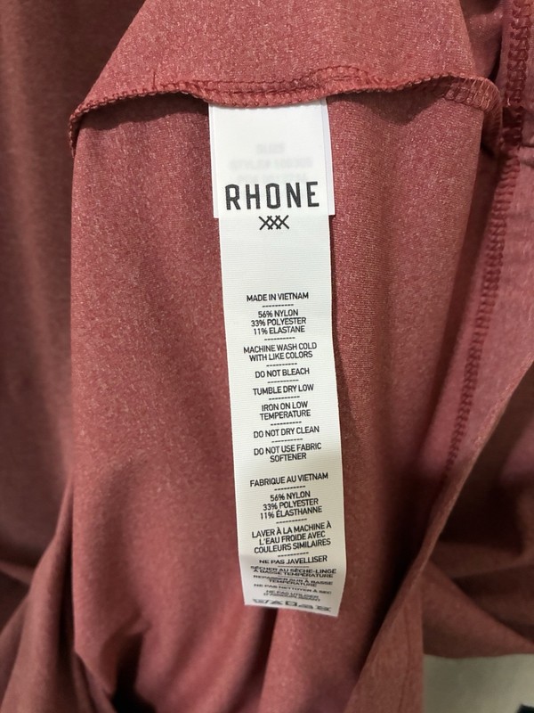 Men’s NWT RHONE Reign Short Sleeve Performance Tshirt Red Brick/pink Rose Small gallery