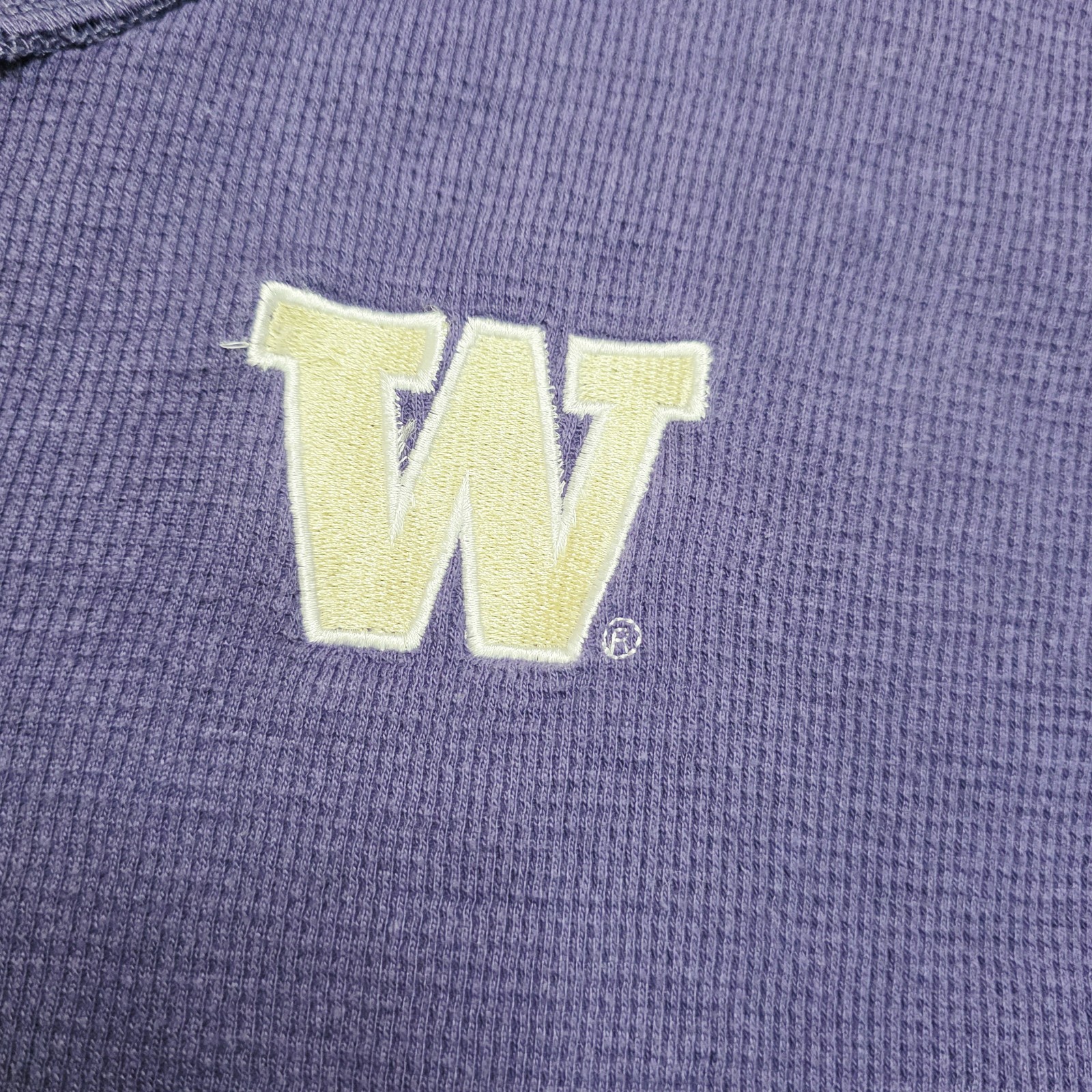Colony Men's Washington Huskies Waffle Knit Henley Shirt Purple Size XL gallery
