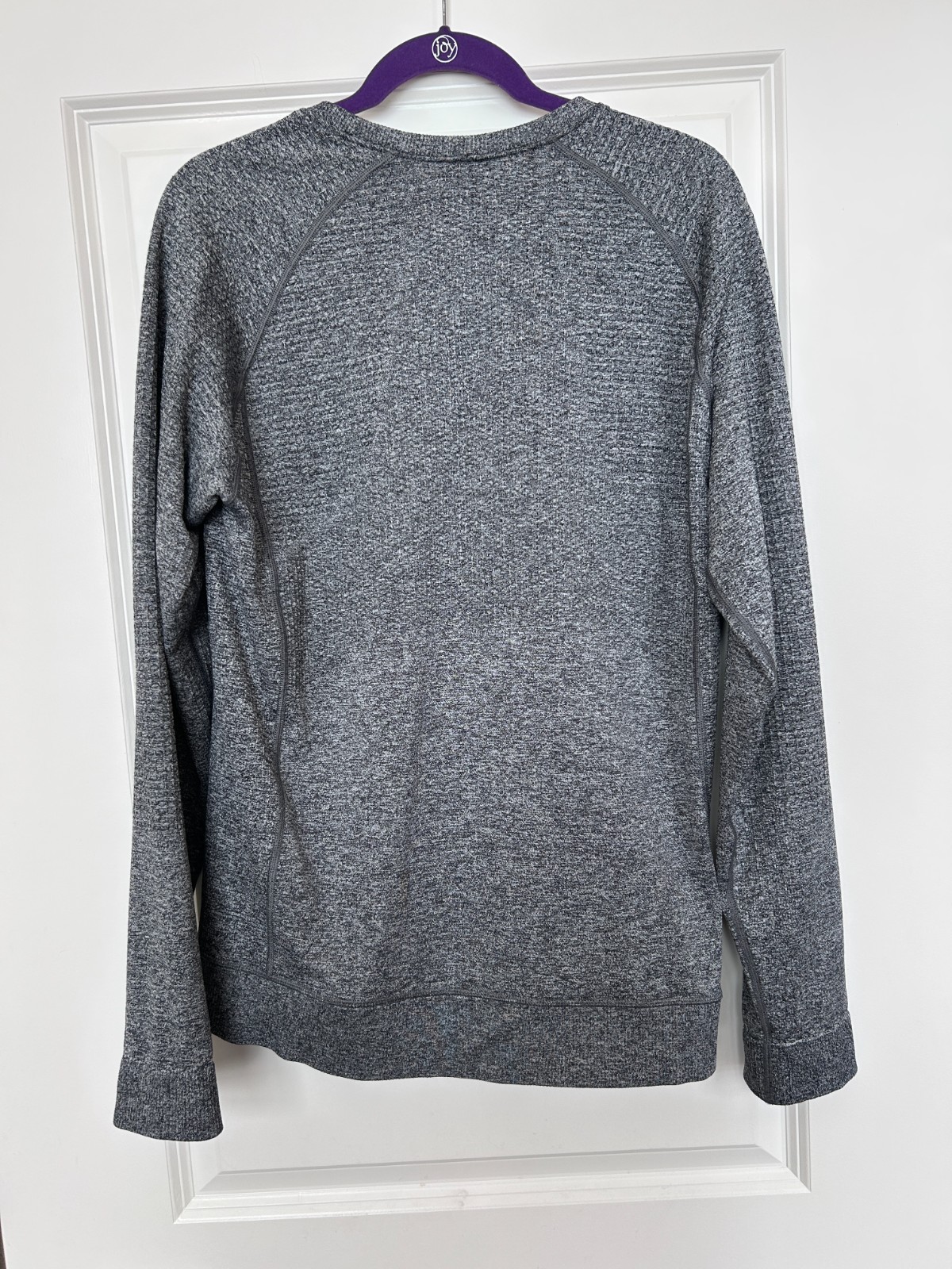 Lululemon Engineered Warmth Long Sleeve Crew Medium Gray Black Merino Wool gallery