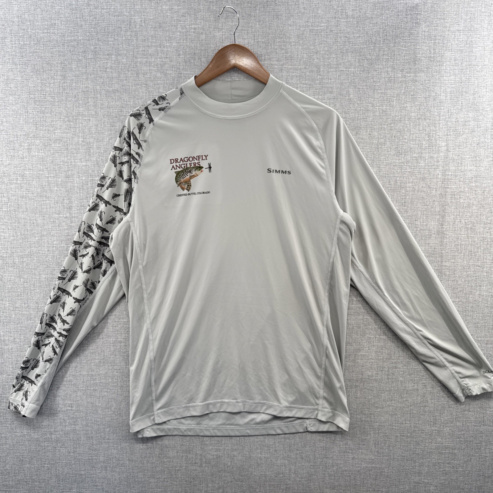 Simms Solarflex Shirt Medium Dragonfly Anglers Rash Guard Long Sleeve UPF50 gallery
