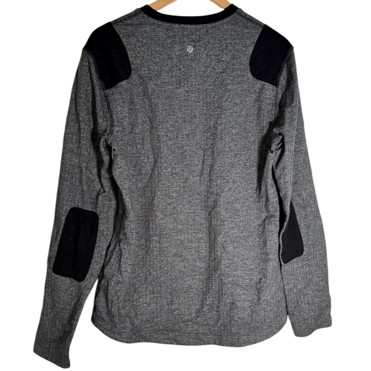 Lululemon Sprint Long Sleeve Shirt Black Gray Herringbone Men’s Medium gallery