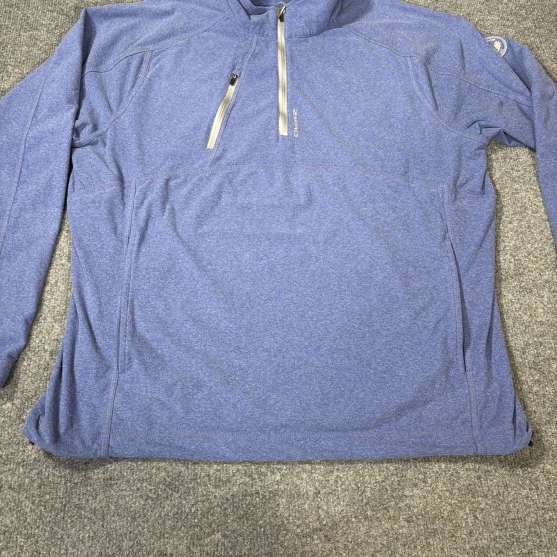Zero Restriction Tour Series 1/4 Zip Pullover Mens Large Blue Fleece Stretch gallery