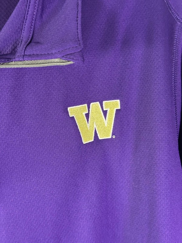 Under Armour Quarter Zip Pullover Mens XL Purple Huskies W Embroidered Golf gallery