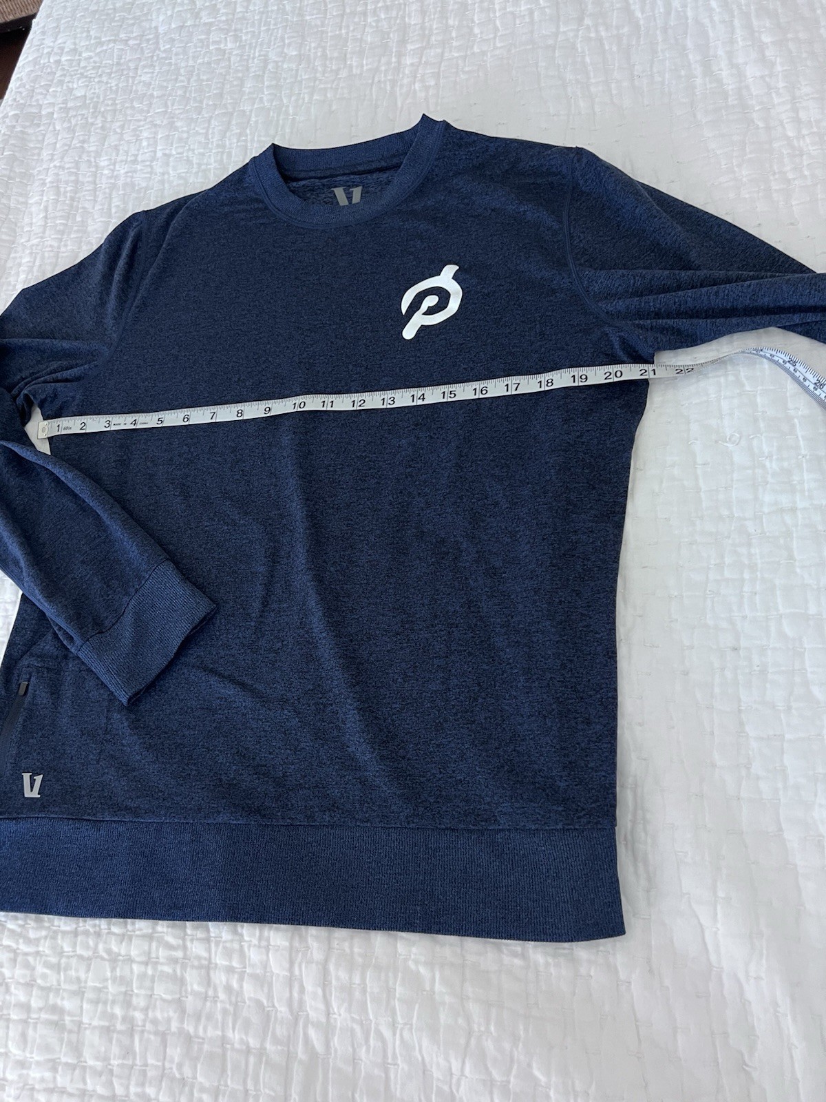 VUORI Men’s Ponte Performance Crew Pullover Peloton Logo Blue Size Large EUC gallery